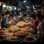 Generative ai lively asian street food market